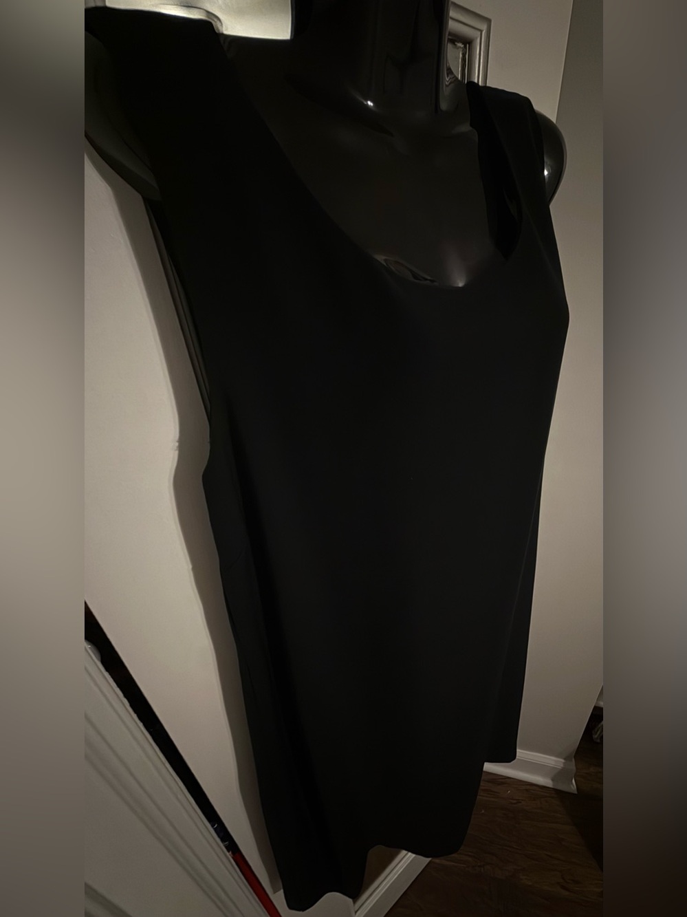 Chico's Platinum Solid Black Sleeveless Shift Dress LBD Plus Size 3 XL 16